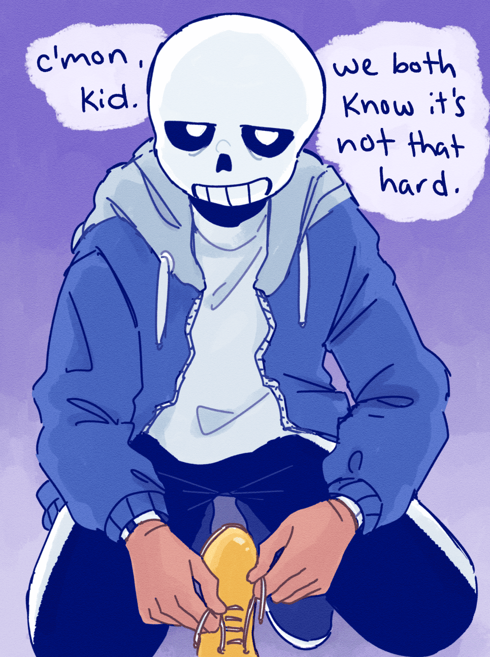Sans crouches to tie my shoes