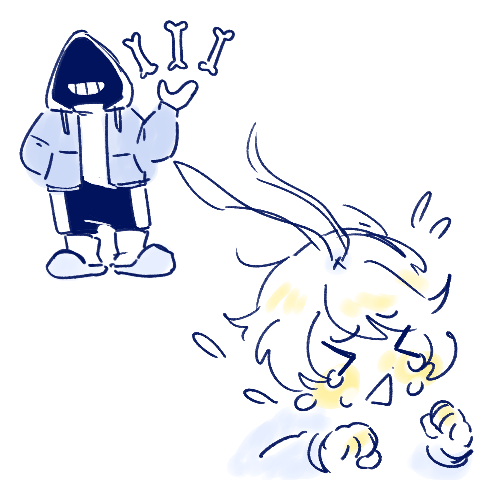 Dust!Sans chases after a crying Gokiburi-chan
