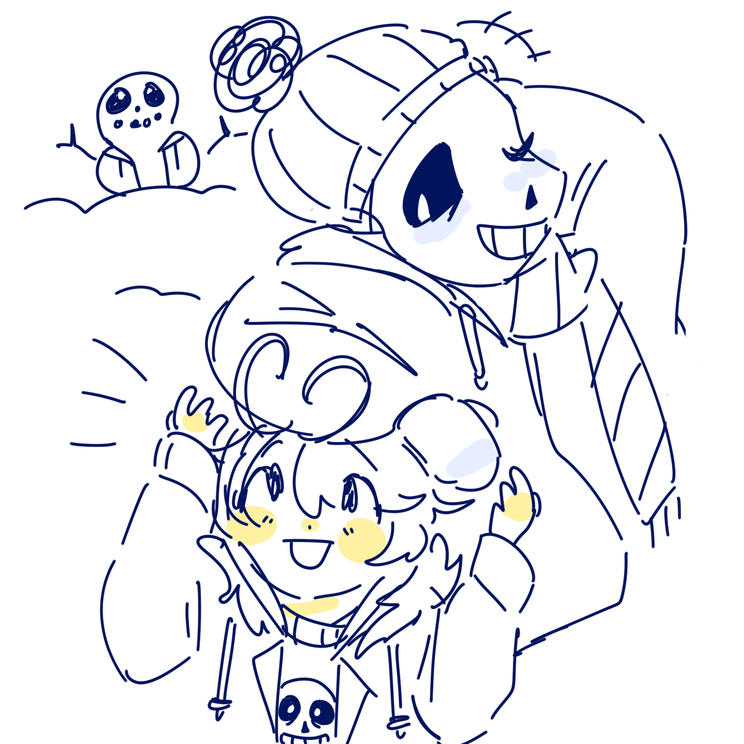 Sans and Gokiburi-chan play in the snow